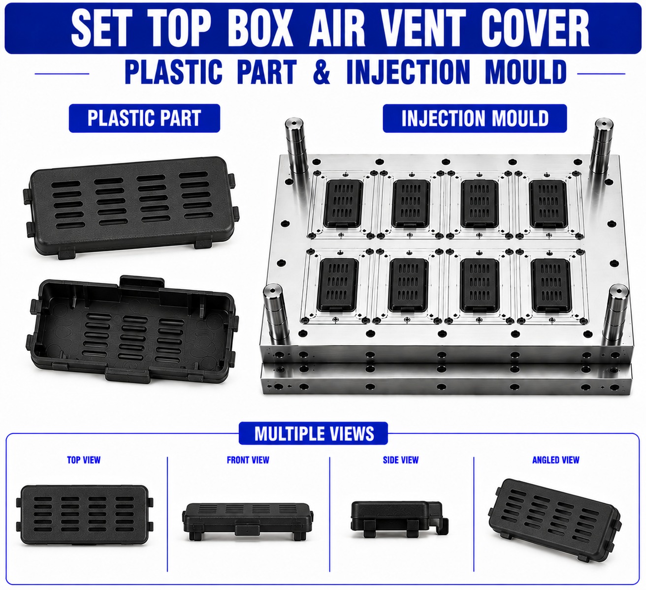 Set Top Box Plastic Air Vent Cover Mould and Moulding Service